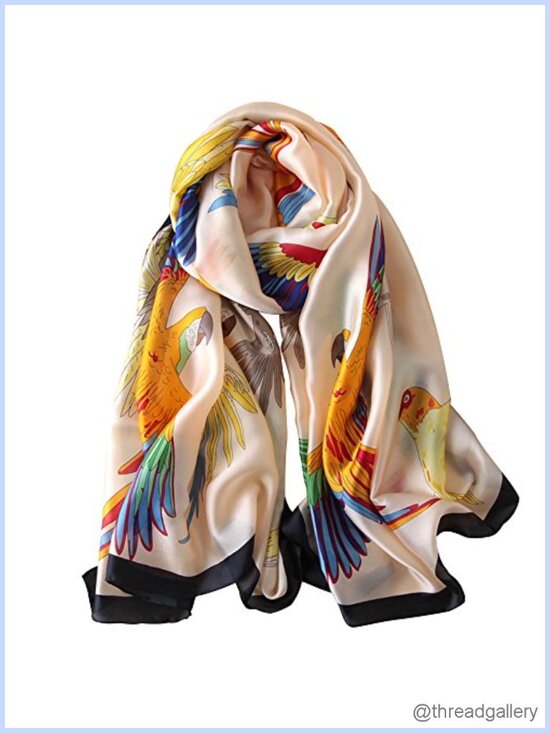 Accessories - 100% Mulberry Silk Satin Scarf Long Lightweight Wrap 70"x35"
